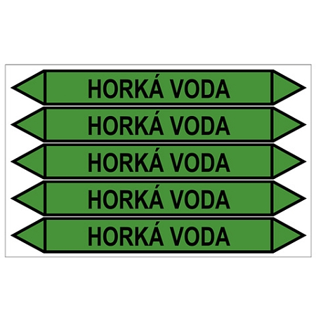 Značení potrubí, horká voda